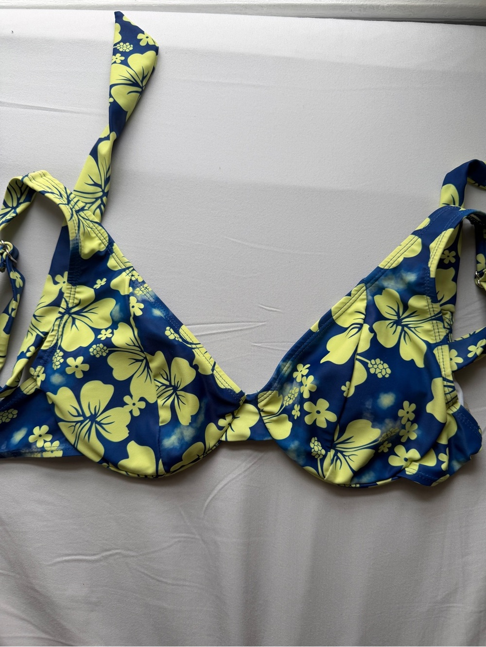 XS SHEIN Blue & Yellow Bikini top